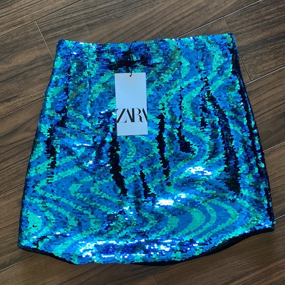 Sequin short skirt blue/green - Picture 12 of 12